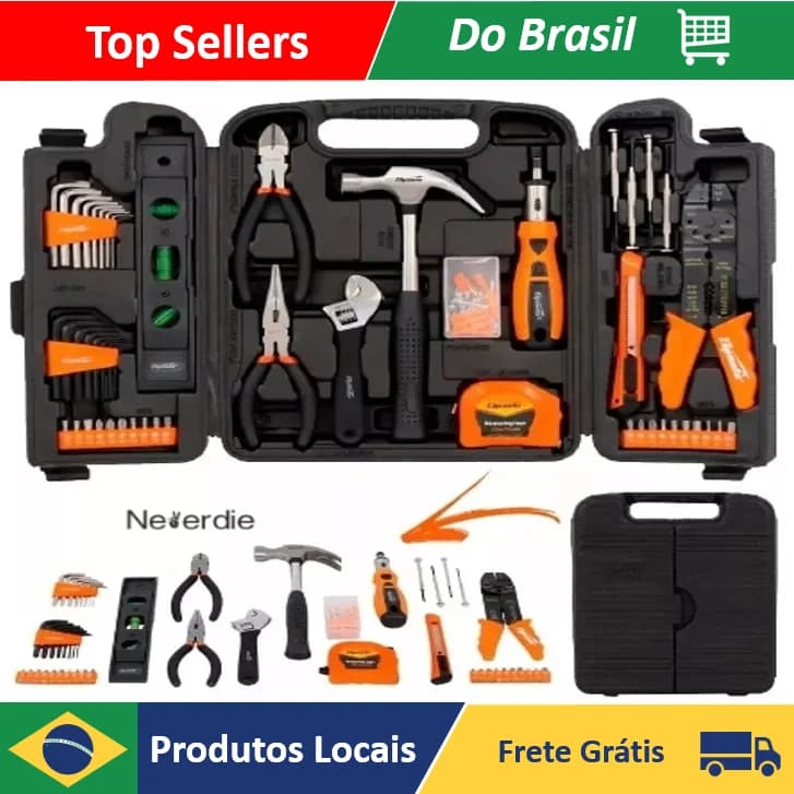 Jogo de Ferramentas Manuais 129 Peças com Maleta