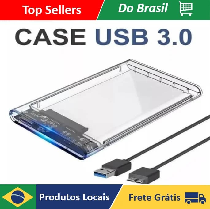 Case SSD Hd Externo 2.5 Notebook Usb 3.0 compativel Ps4 Xbox One Pc 6gbps 6GB