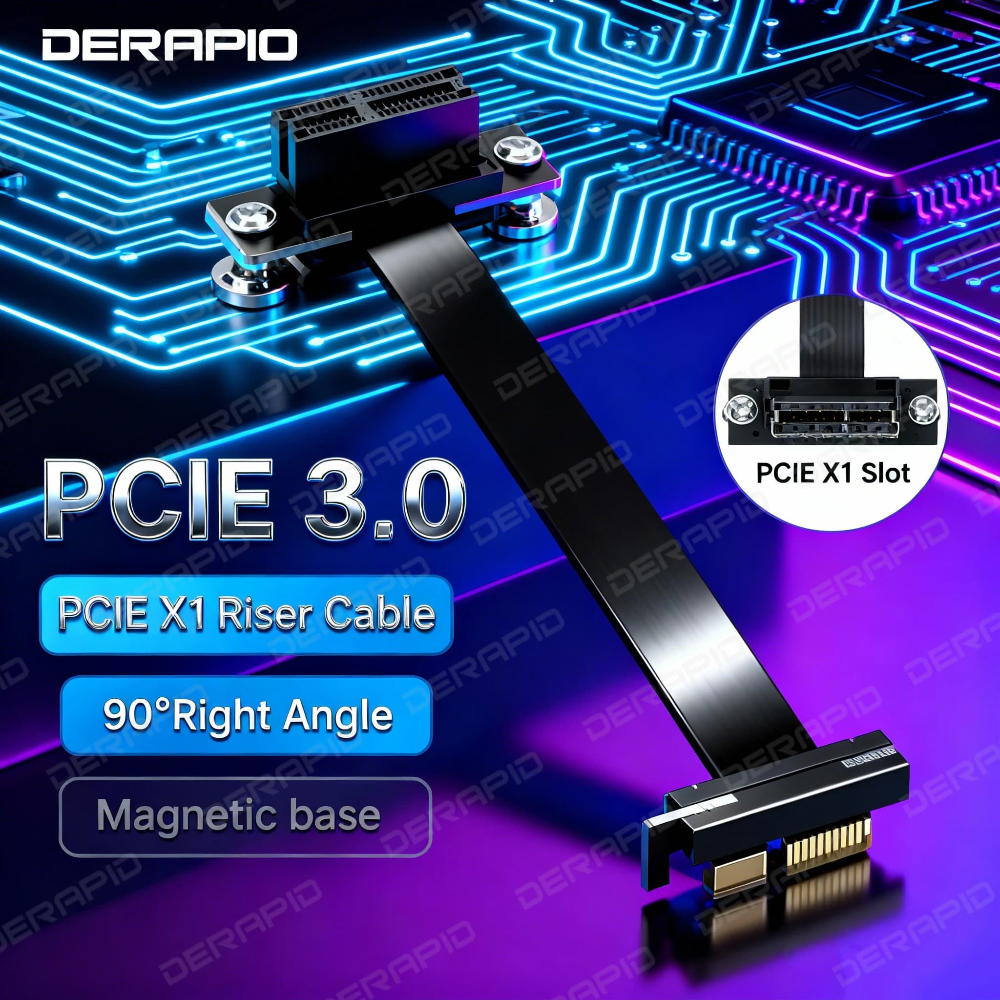 Cabo Riser PCIe DERAPID PCIE Riser Cable 10 cm