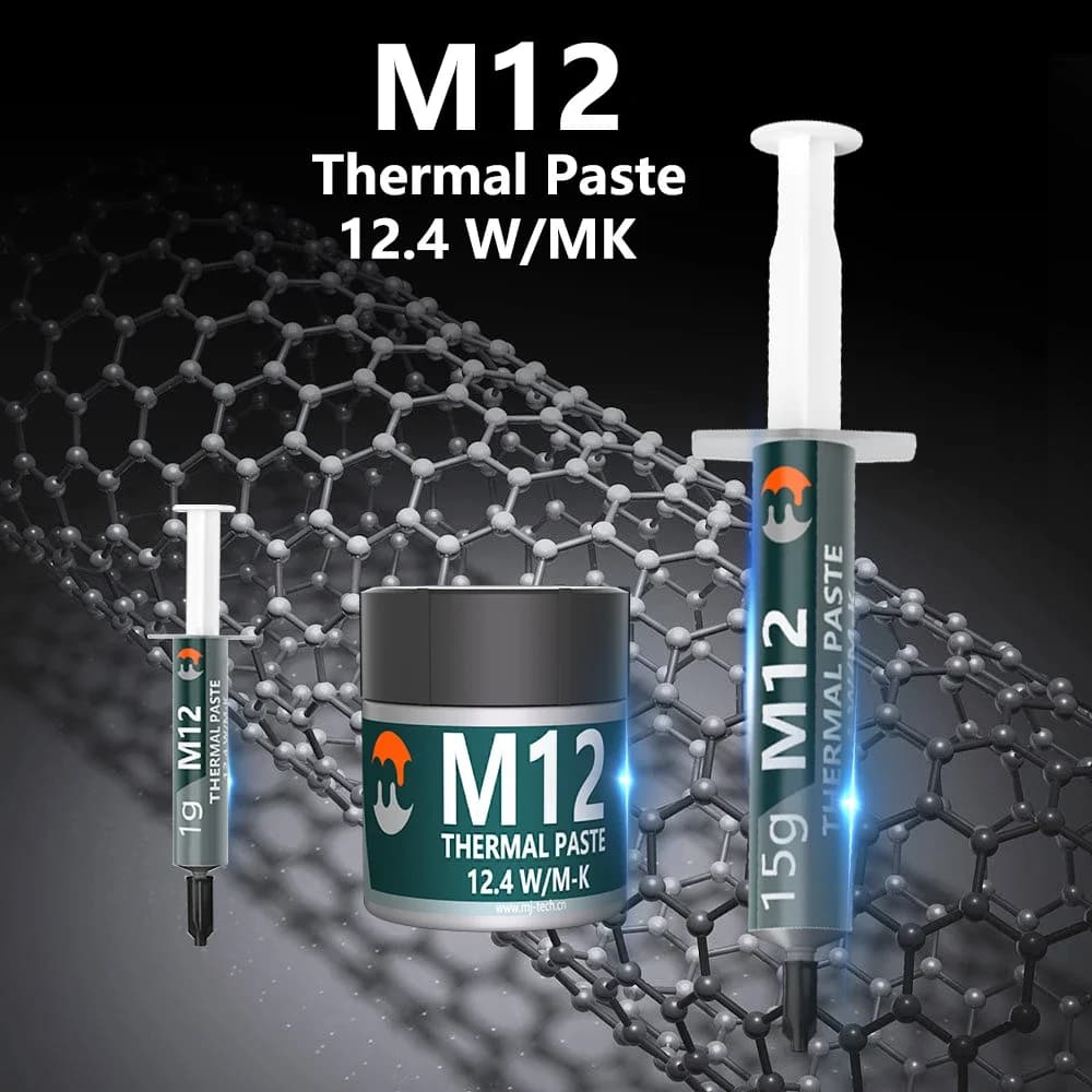 Pasta Térmica de Alto Desempenho M12, 12.4W/mK 1/4/8/15/30g para CPU/PS5/LED/PC