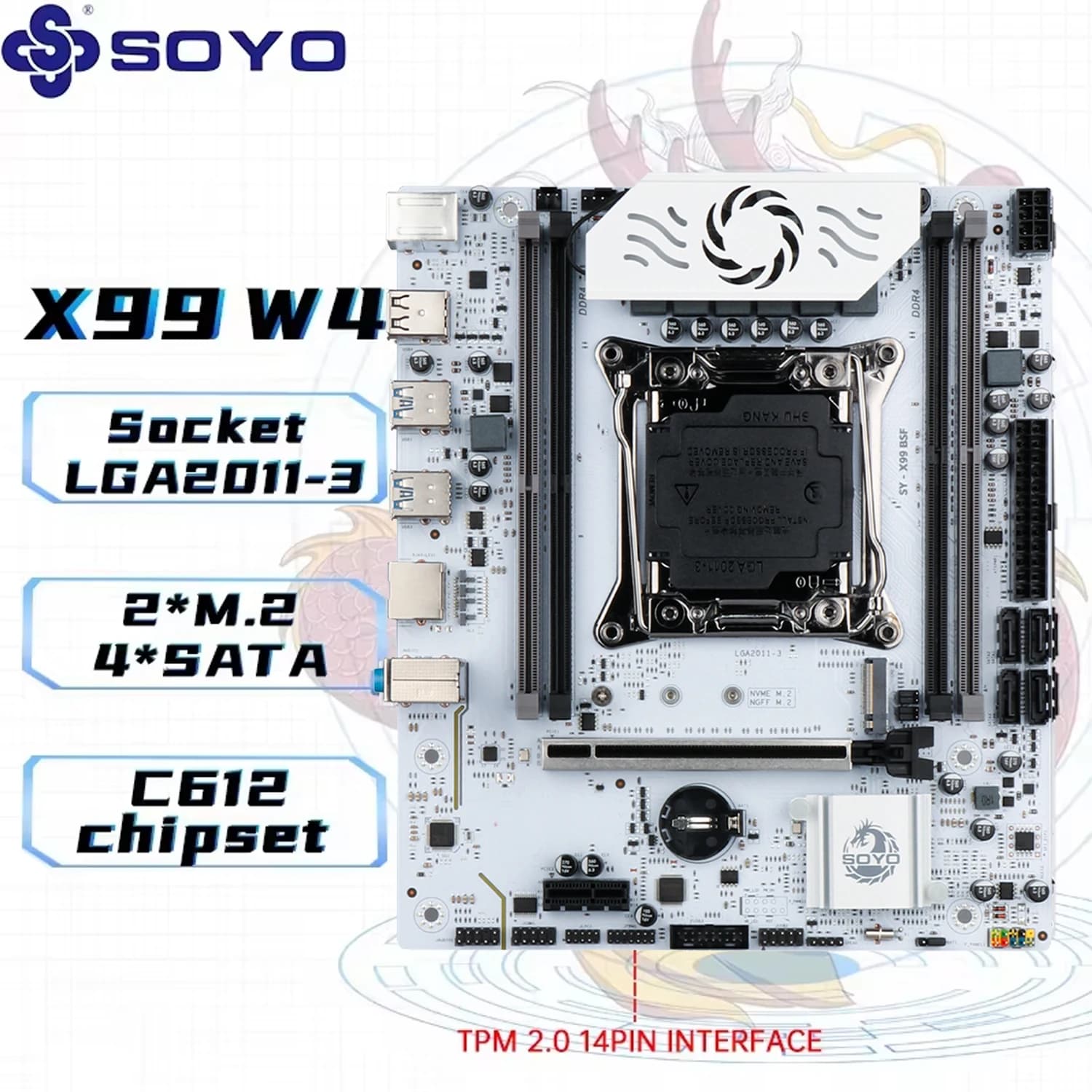 SOYO X99 D4 Eternal, Chipset C612 (suporte ao TPM 2.0)