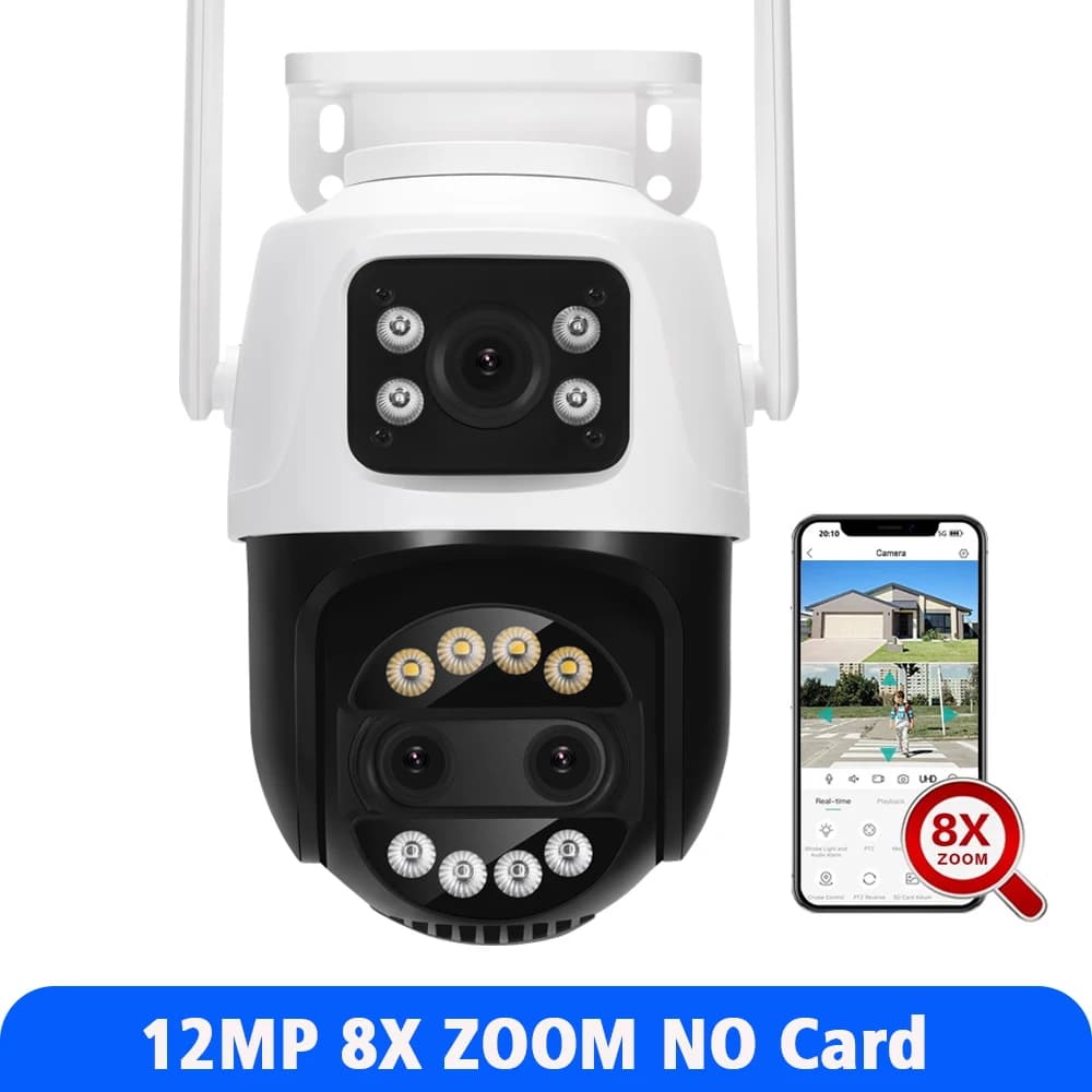 Câmera de Segurança ASECAM Wi-Fi PTZ 12 MP, Zoom 8x, Sem Cartão