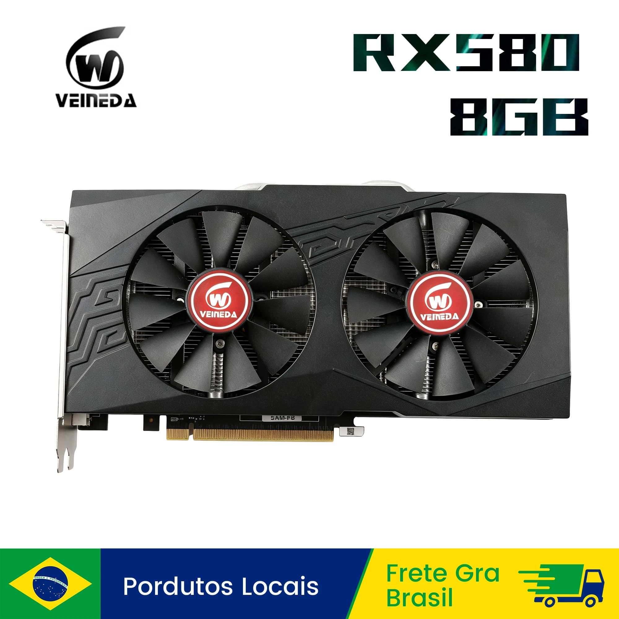 VEINEDA RX580 8GB 8PIN Preta