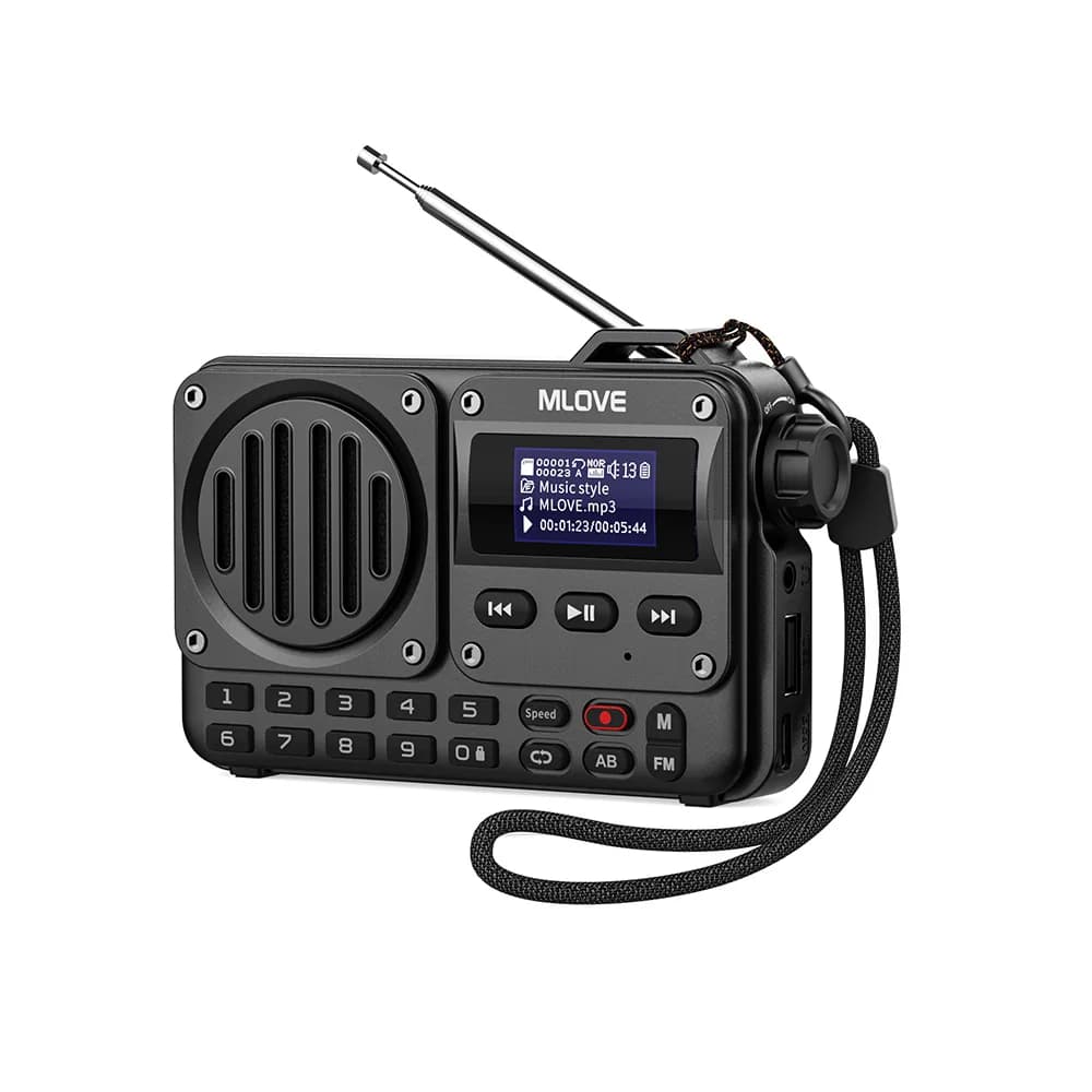 Caixinha de Som com rádio FM, Alto-falante Bluetooth super portátil MLOVE BV800
