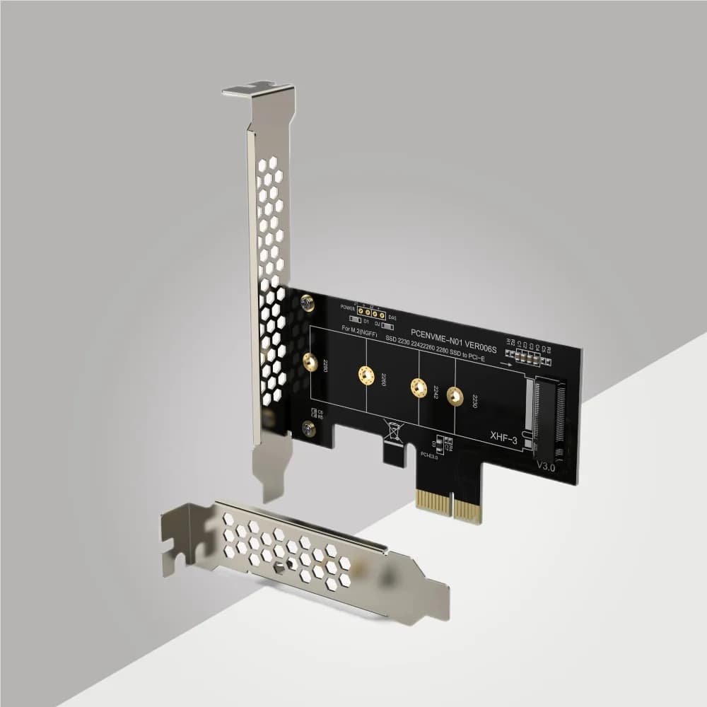 Placa adaptadora PCIe x1 para 2 SSDs M.2 NVMe M-Key