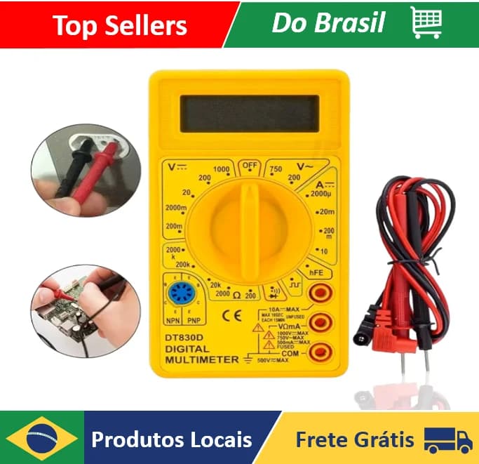 Multímetro Digital DT830D Laranja