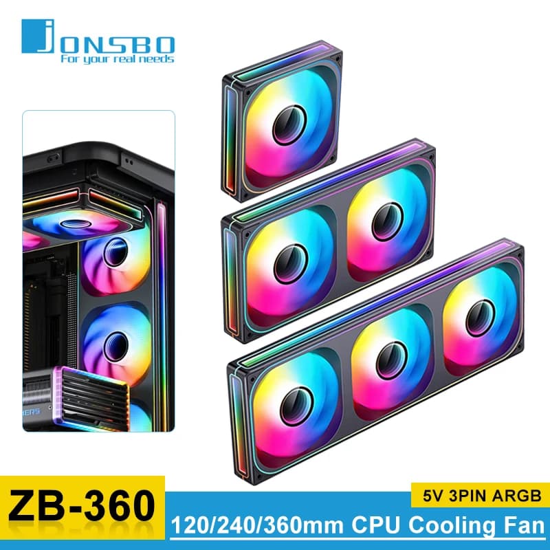 Kit Fan Magnética Jonsbo ZB-360BR 120mm 240mm 360mm aRGB 5v