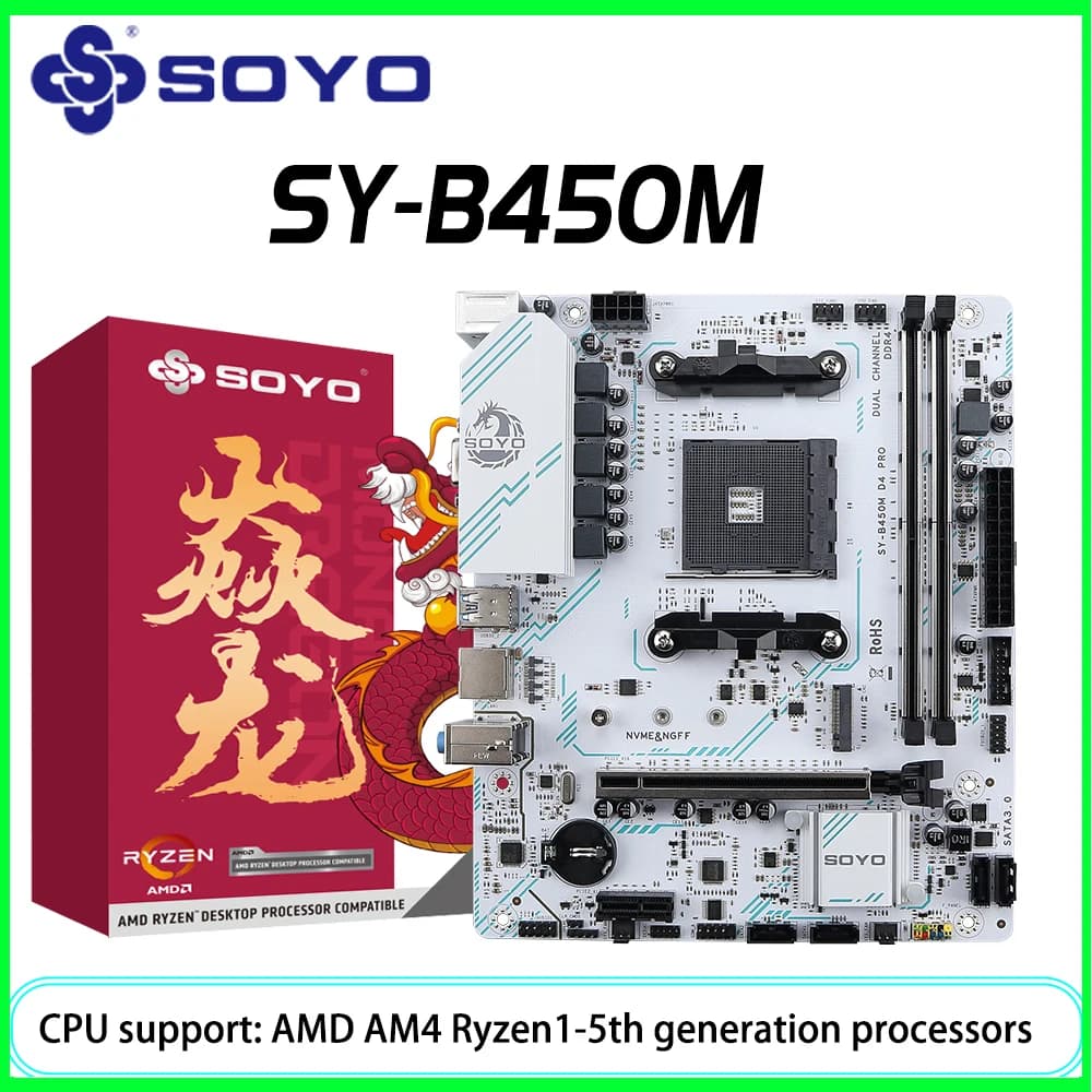 Placa Mãe SOYO B450M AM4