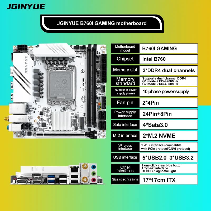Placa Mãe JGINYUE B760I ITX DDR4