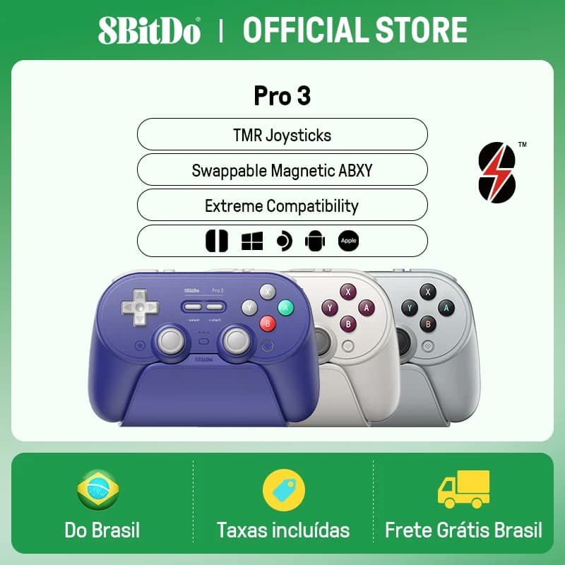 Controle 8BitDo Pro 3 com Dock