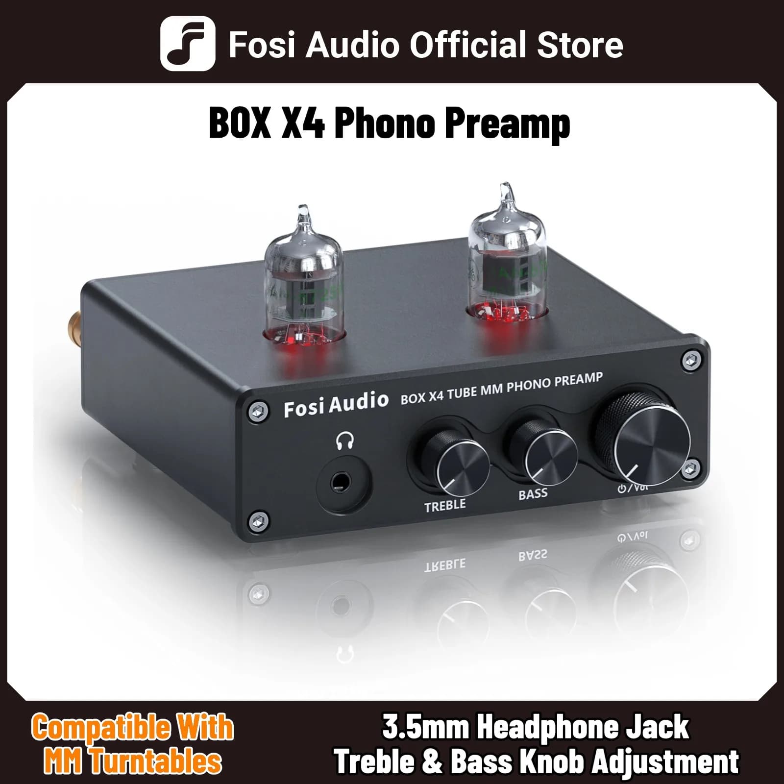Pré-amplificador Fosi Audio para Toca-discos com Amplificador de Válvula HiFi