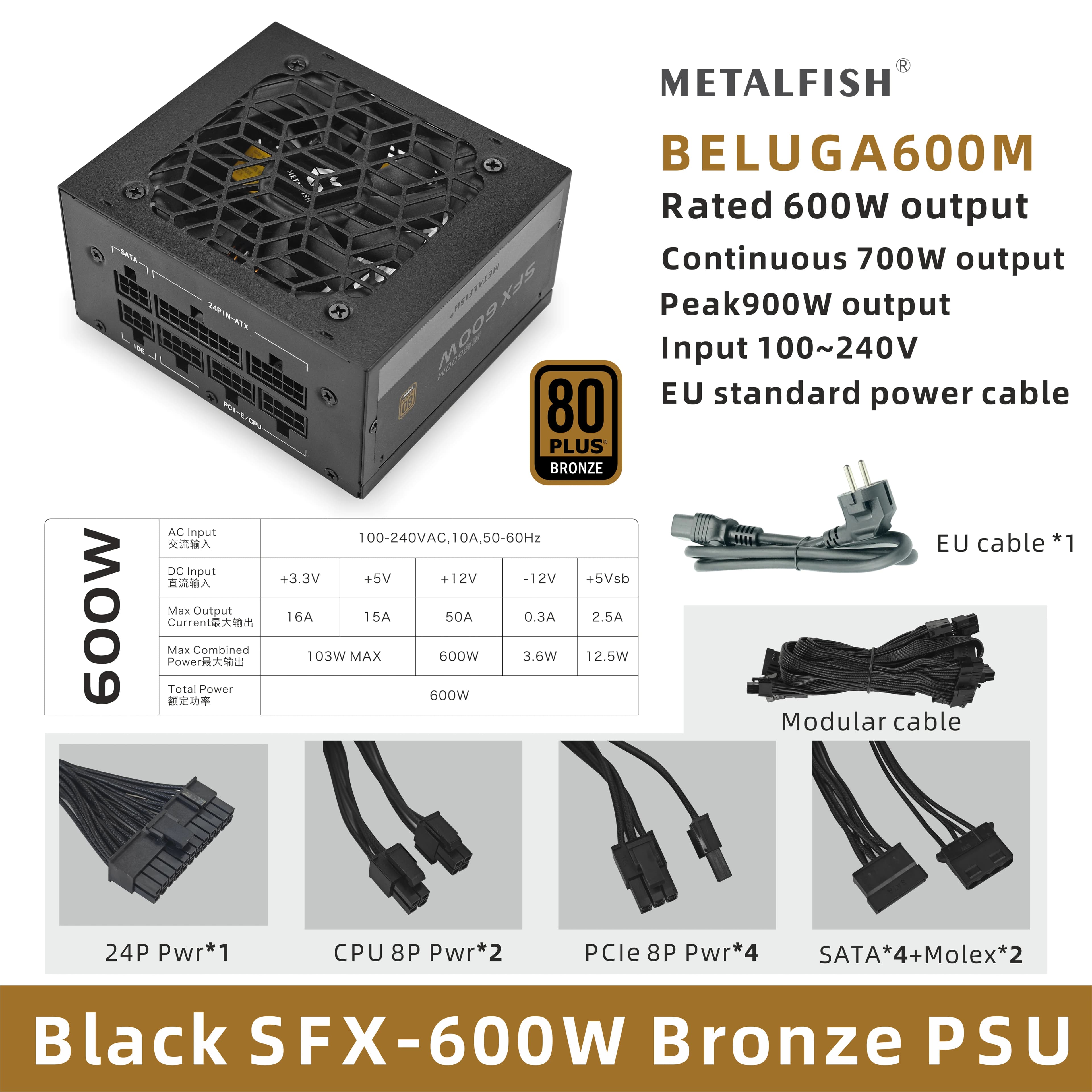 Fonte Metalfish SFX 600W