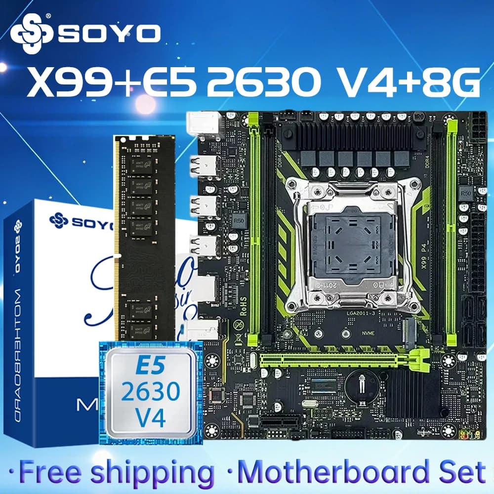 Kit Xeon E5-2630 v4 + Placa Mãe SOYO SY-X99 D4 V8-AX