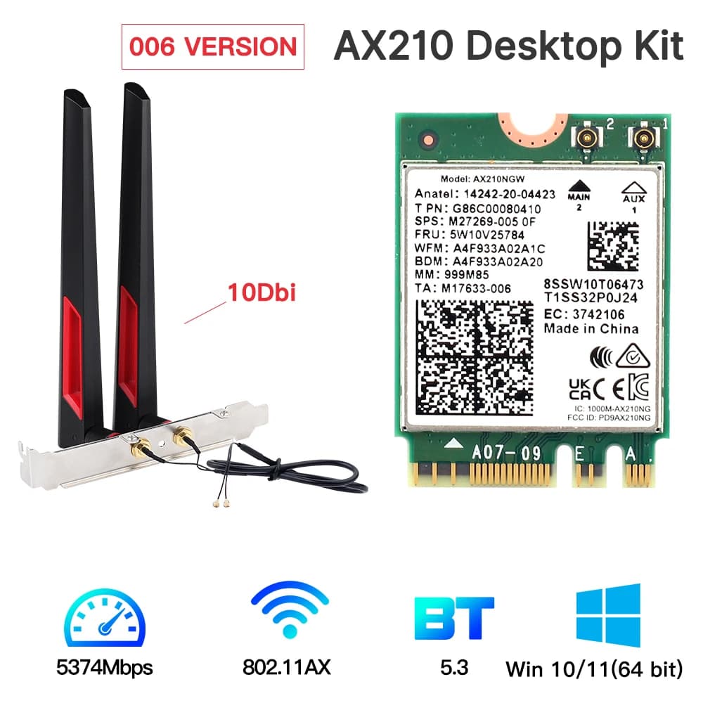 Placa WiFi AX210 + Bluetooth 5.3