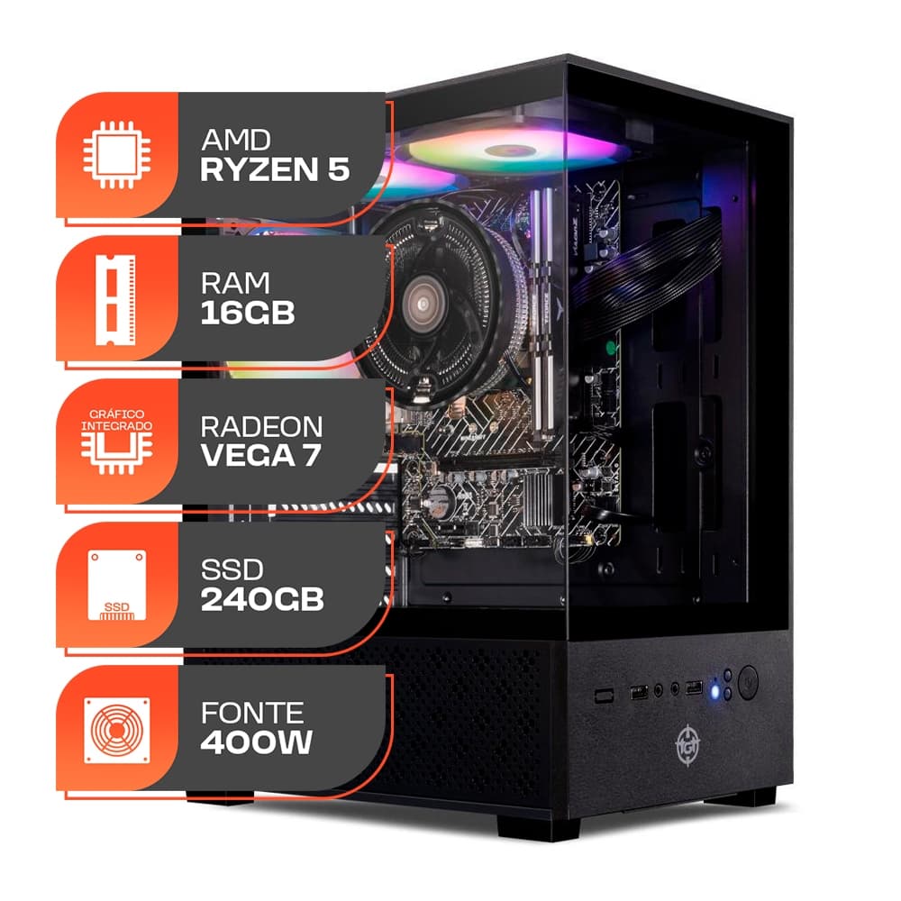 PC Mancer Forge Ryzen 5 5600GT + 16GB DDR4 + SSD 240GB