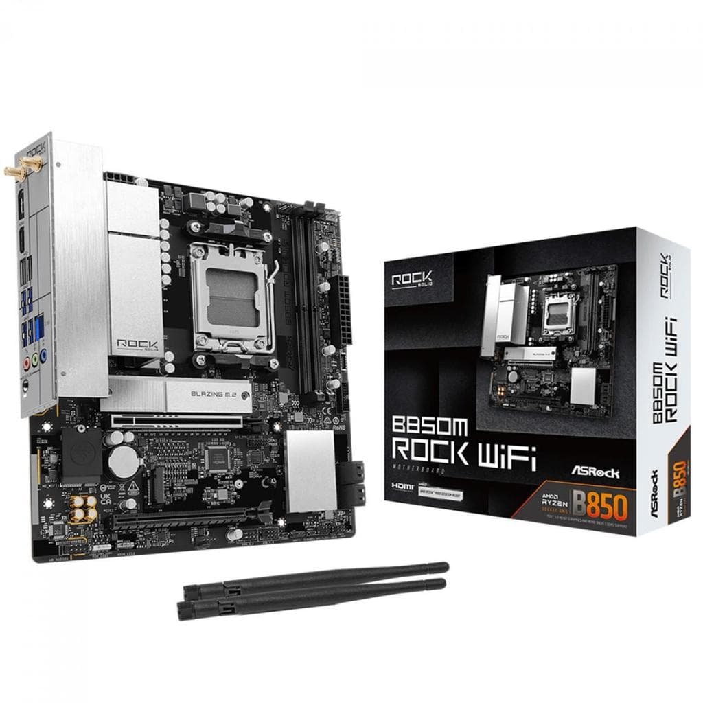 Placa-mãe ASRock B850M Rock WiFi, AM5, mATX, DDR5