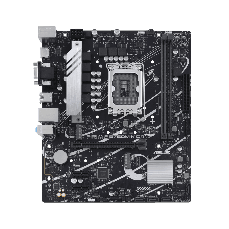 Placa-mãe ASUS Prime B760M-K D4 DDR4, preta