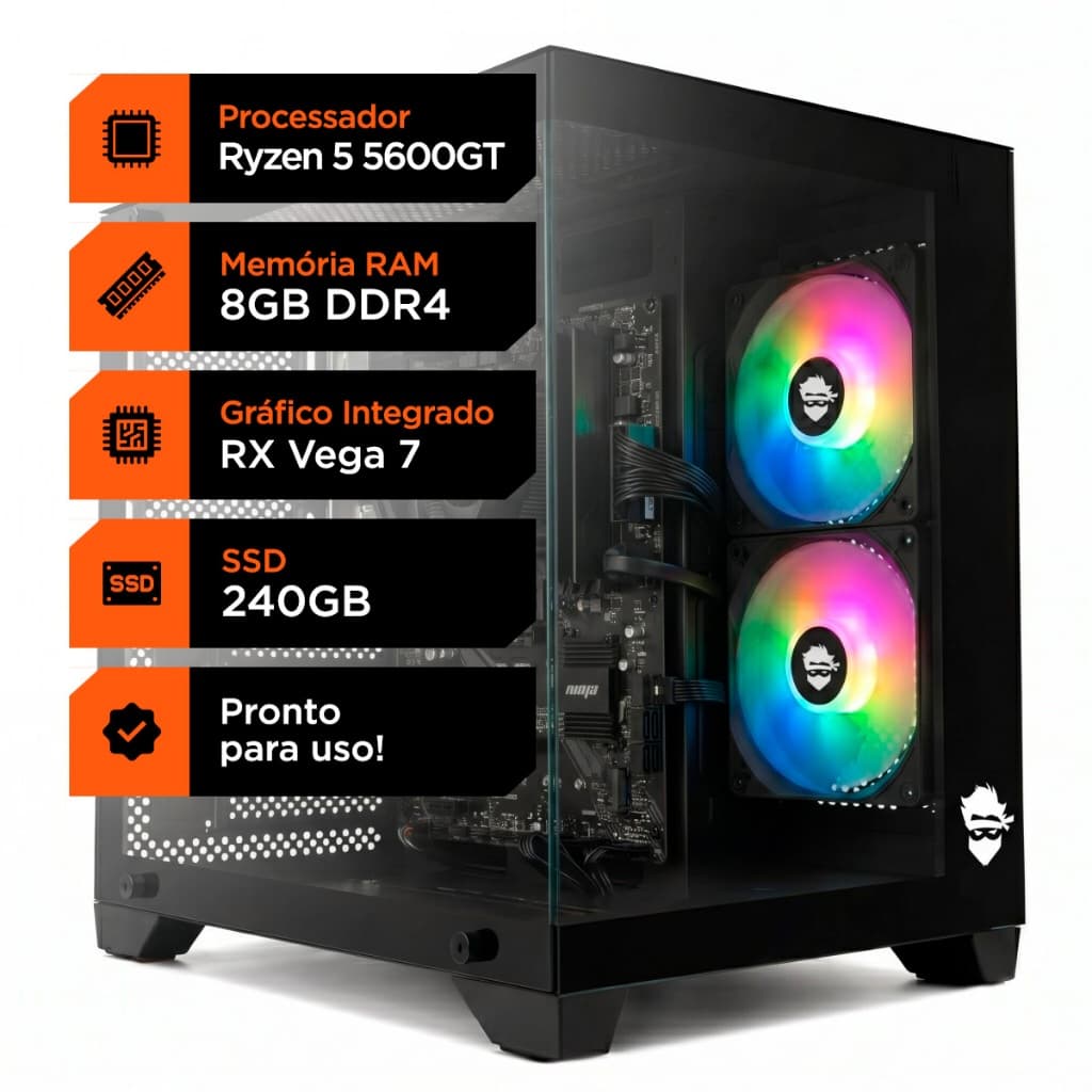 PC Soldier Ryzen 5 5600GT + 8GB DDR4 + SSD 240GB