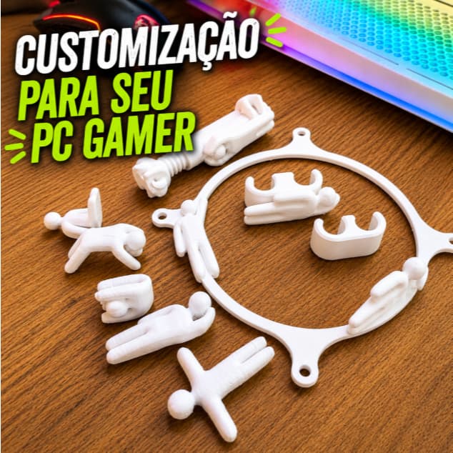 Kit Bonecos Camaleão INFOTEC 3D com Suporte GPU Ajustável 75–125 mm (G)
