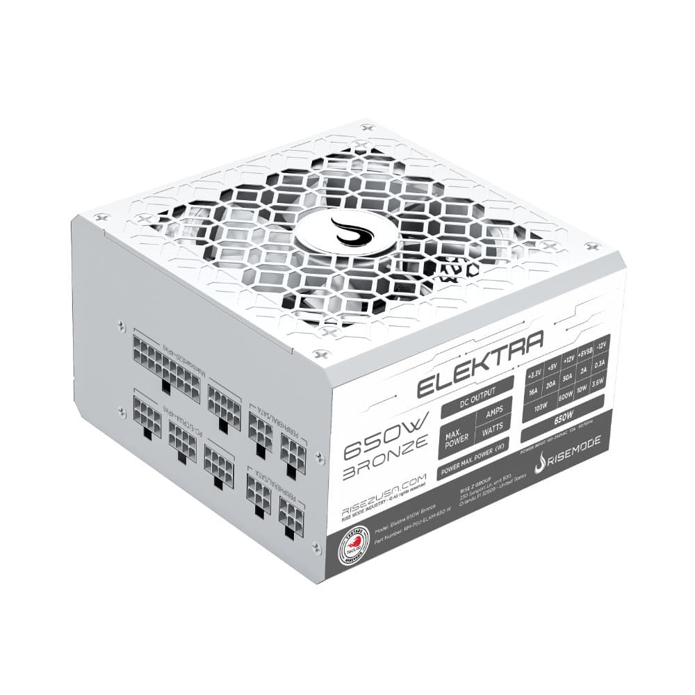 Fonte Rise Mode Elektra 650W Branca Full Modular
