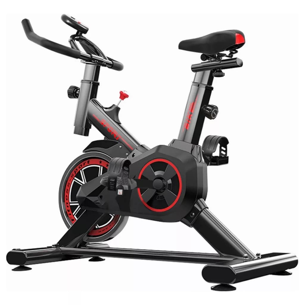 Bicicleta Ergométrica Spinning Preta e Vermelha