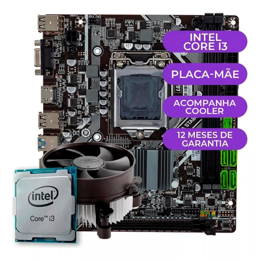 Kit Upgrade Intel Core i3-3220 + Placa-Mãe LGA1155 DDR3