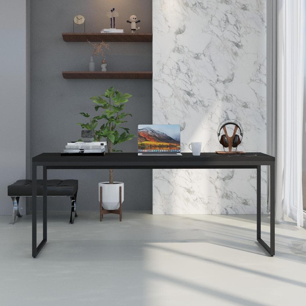 Mesa Compace Dynamica Diretor 1,80 m Preto Ônix / Est.Preta