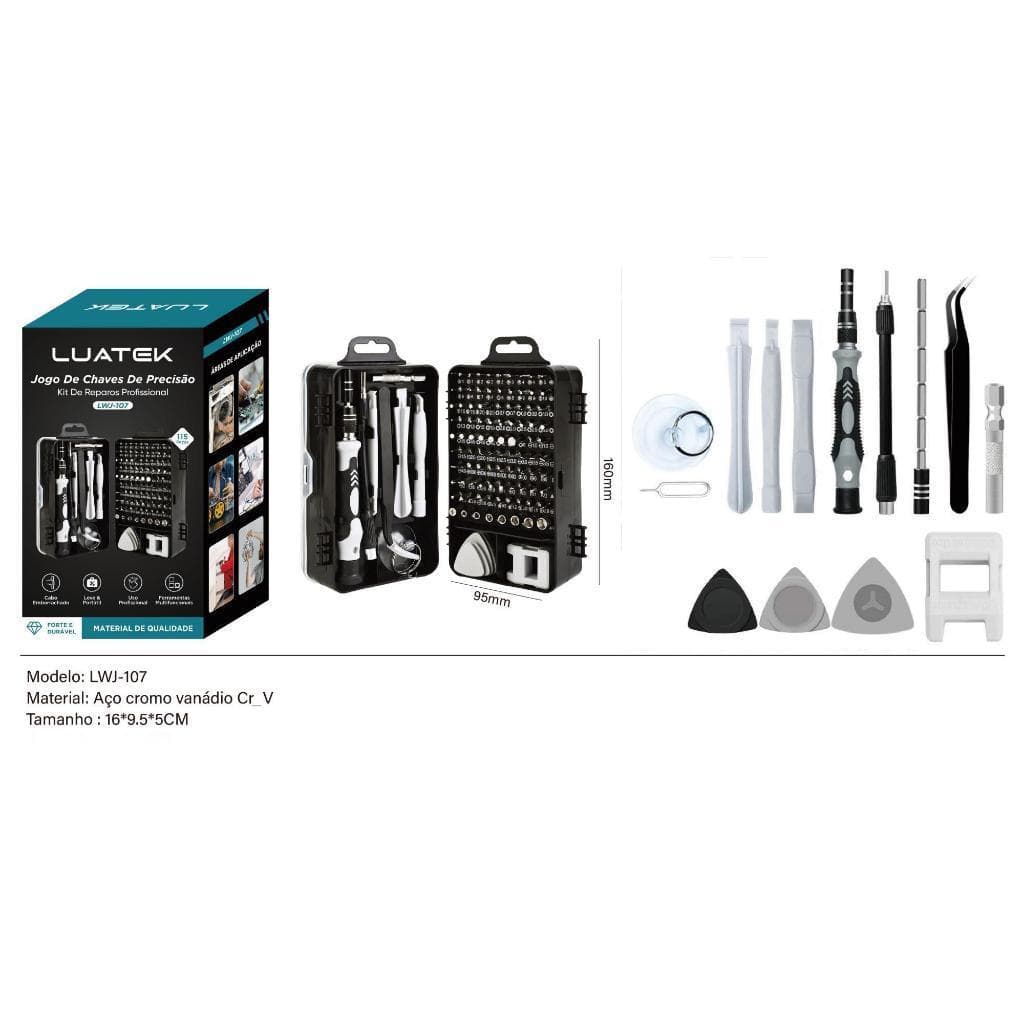 Kit de Chaves de Precisão Luatek LWJ-107 115 em 1