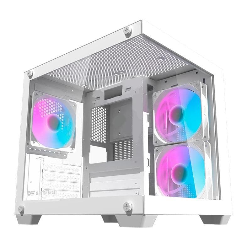 Gabinete Gamer Aigo Darkflash Durin D275M,Rainbow, Mid-Tower,L.Vidro, Com 3