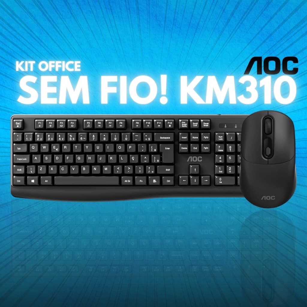 Kit Mouse e Teclado Para Escritório Notebook Office Trabalho Português Brasil