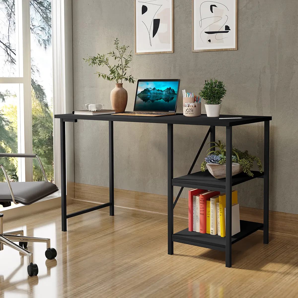 Escrivaninha KLM Store Star 110 Preto/Preto