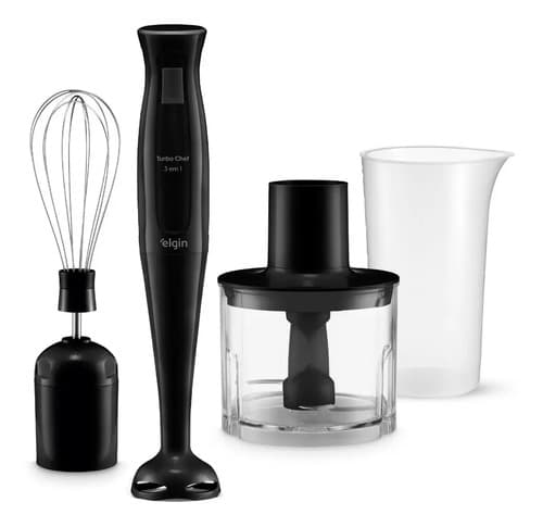 Mixer Turbo Chef 3 Em 1 200w Triturador E Fuet Elgin Preto 127v