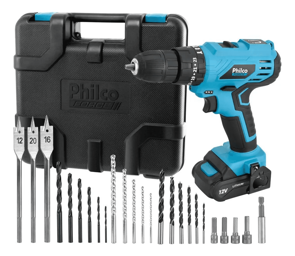 Parafusadeira Philco Force 3 em 1 PPF120MF com Maleta de Acessórios 1500RPM