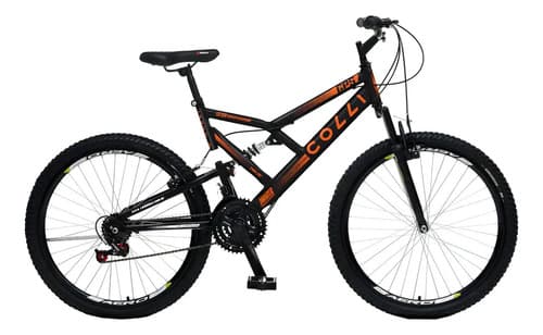 Bicicleta Colli GPS Aro 26 Preto com Laranja Neon Quadro 19