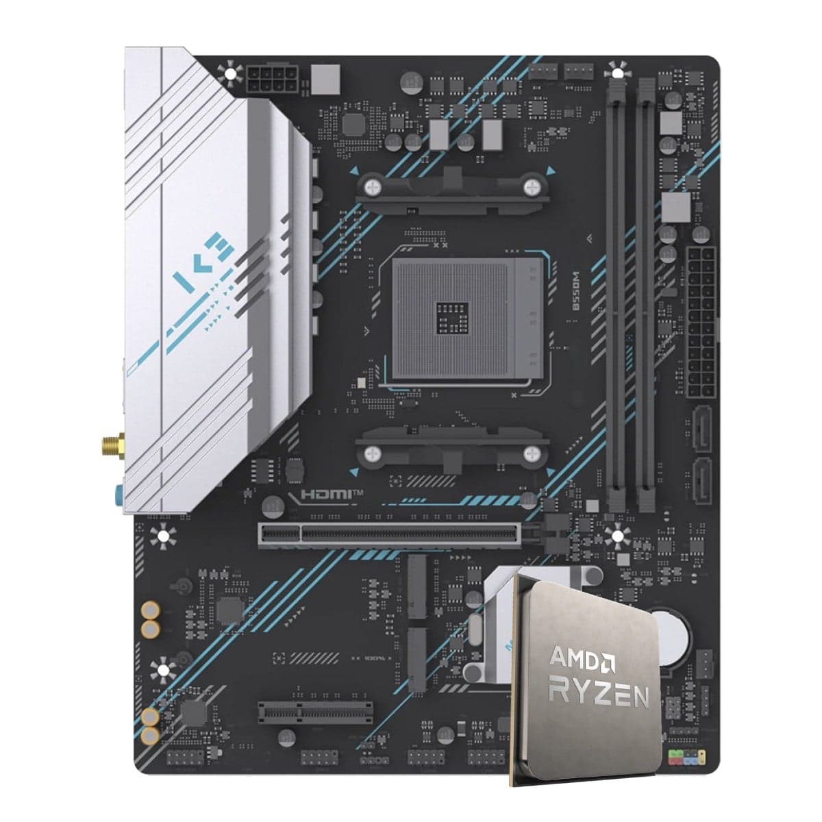 Kit Upgrade Ryzen 5 5500 + Placa Mãe B550