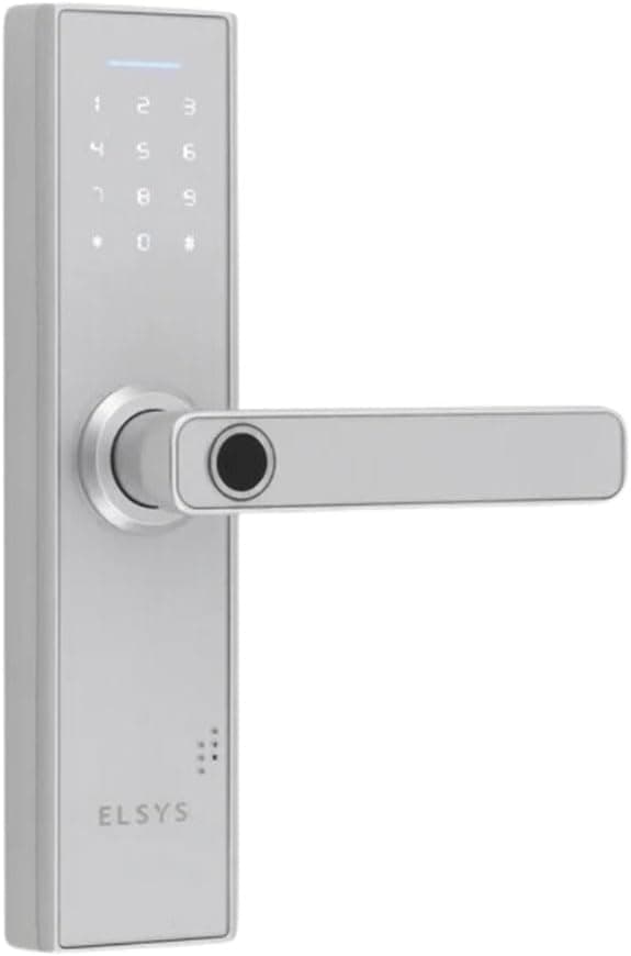 Fechadura Digital de Embutir com Biometria Elsys, Prata | ESF-DE2000B, Abertura