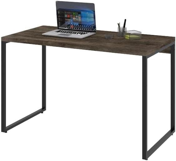 Mesa para Escritório Compace Kuadra 1,20m, Carvalho Dark/Est.Preta
