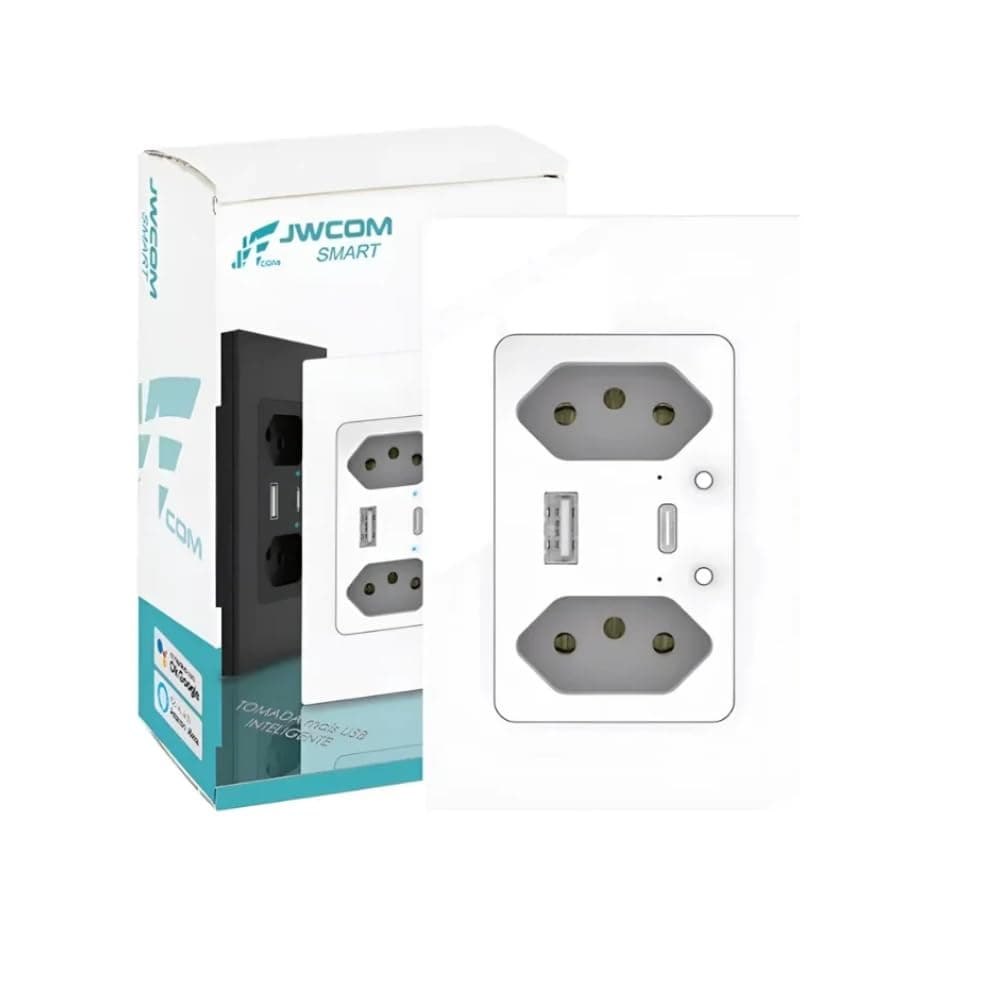 Tomada Inteligente Dupla JWCOM SA-42TM35 Branca