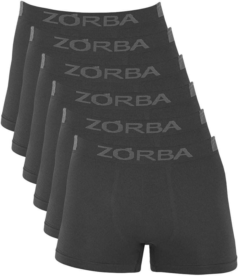 Kit 6 Cuecas Zorba Boxer Extreme Sport sem Costura Microfibra 836 Chumbo GG