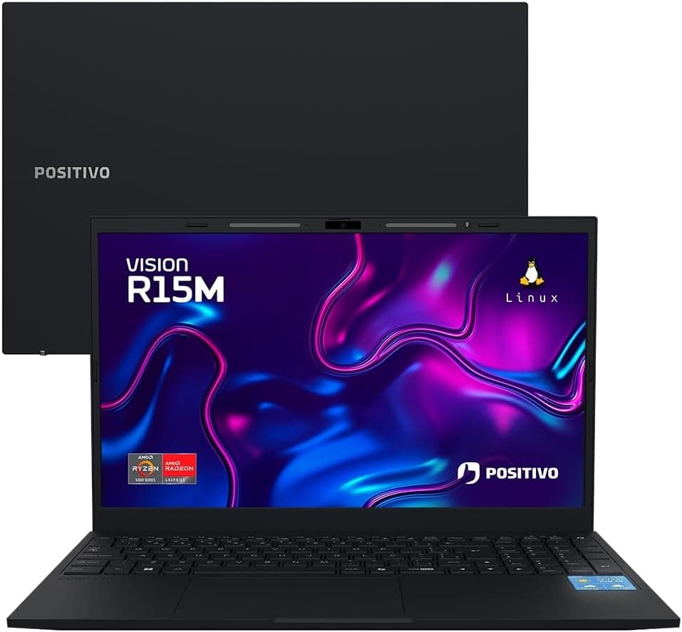 Notebook Vision R15M Ryzen 7-5825U Linux 32GB RAM 512GB SSD Wi-Fi 6 IPS