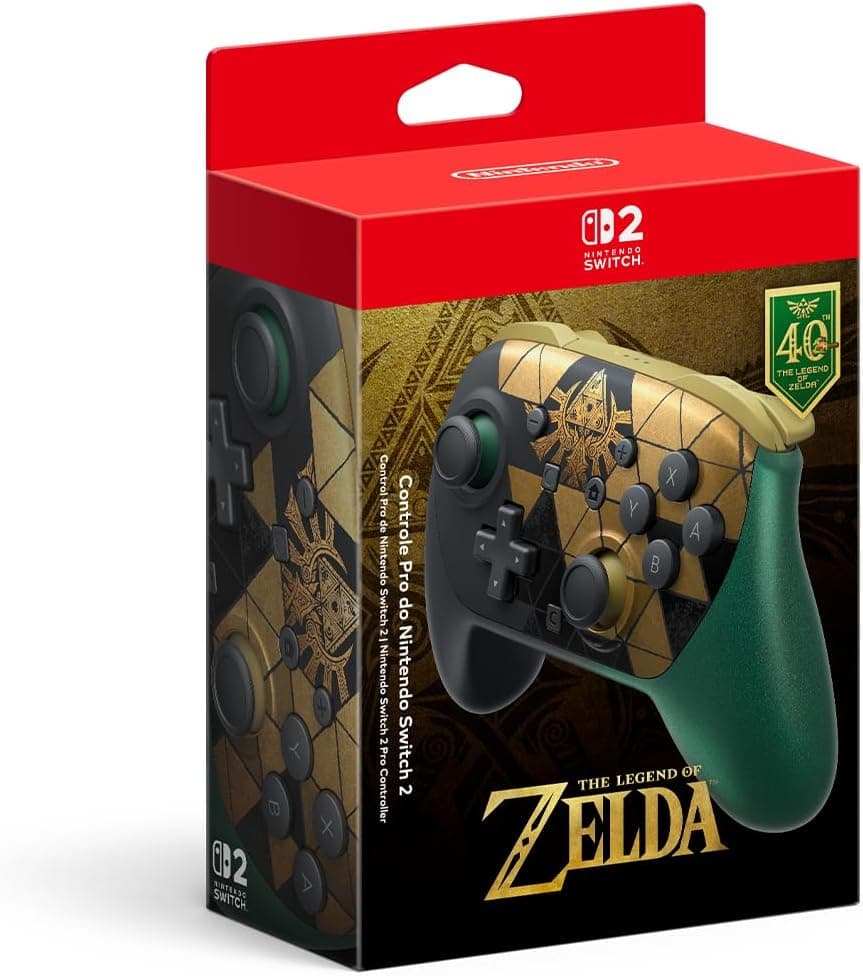 Controle Nintendo Switch 2 Pro Controller The Legend of Zelda – 40th Anniversary Edition