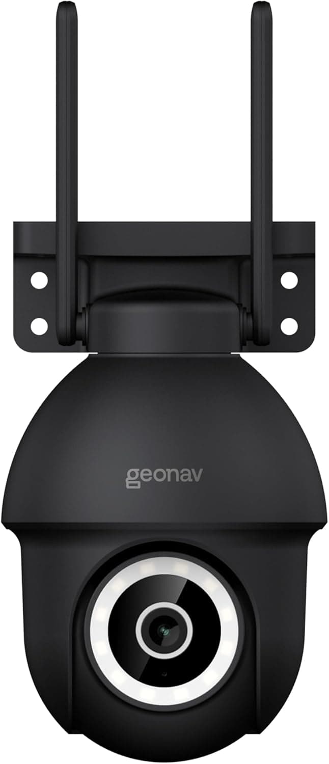 Câmera Externa 360° Inteligente Wi-Fi Geonav HISCPT02BK Preta