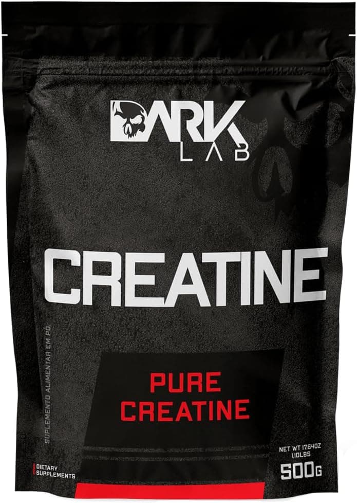 3x Creatina Pura Monohidratada Dark Lab Refil 500g, Sem Sabor