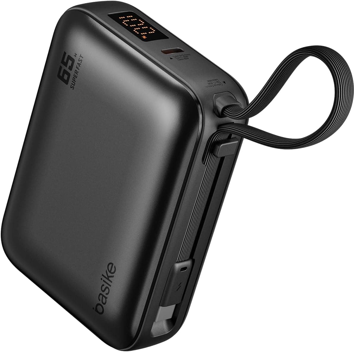 Basike Power Bank 65W, Carregador Portátil Universal 20000mAh, USB-C + Cabo