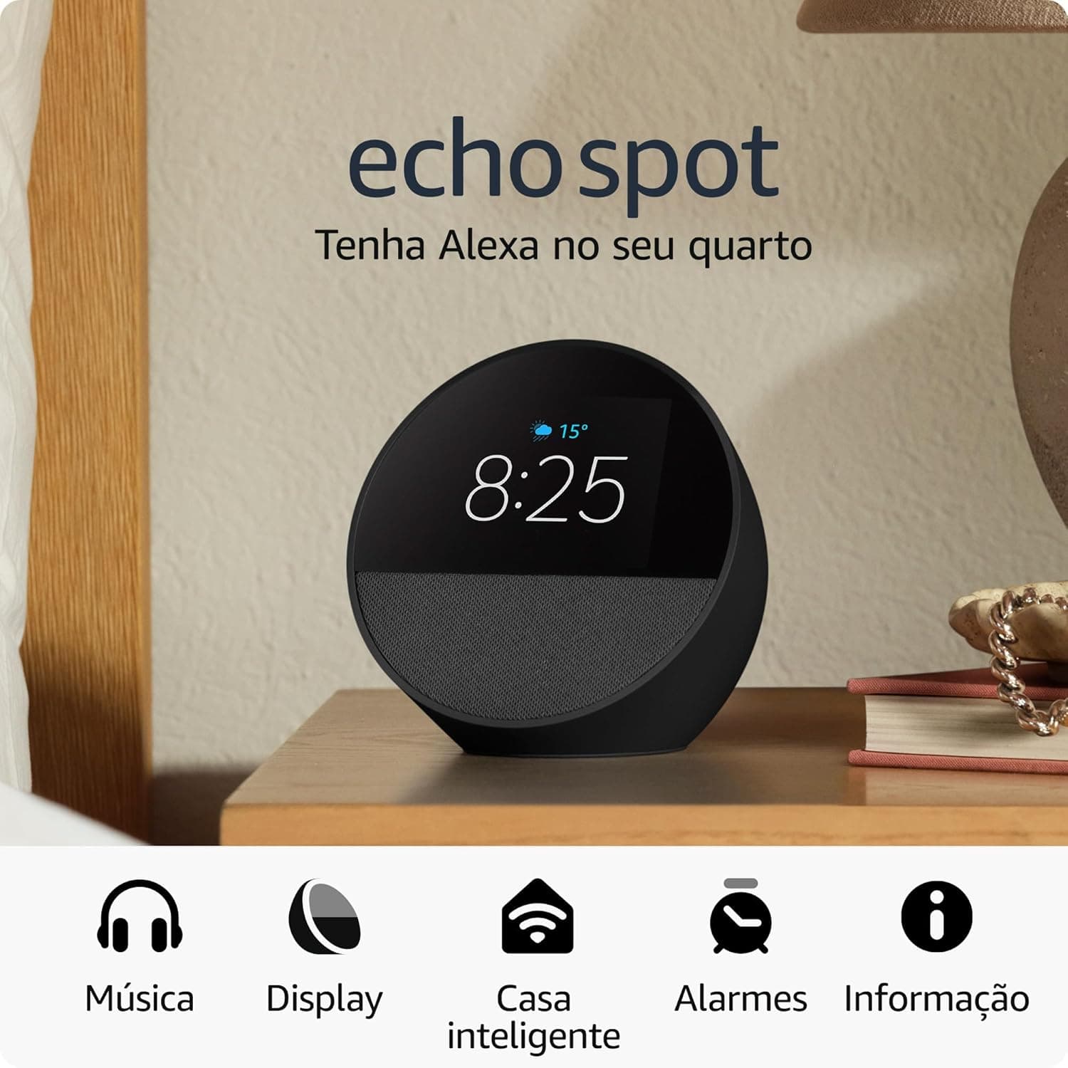 Despertador Inteligente Amazon Echo Spot (2024)