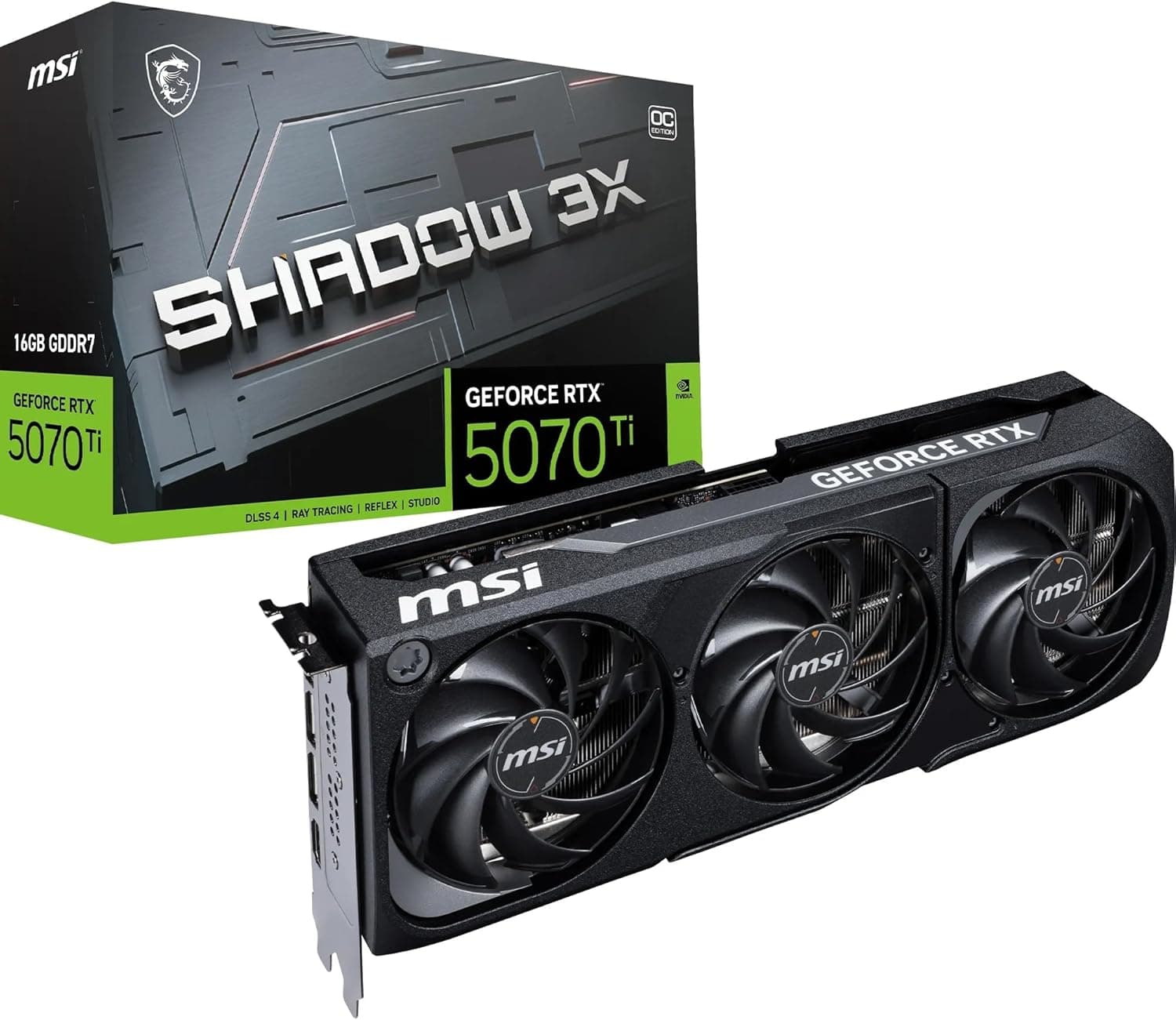 Placa de Vídeo MSI RTX 5070 Ti Shadow 3X OC 16GB