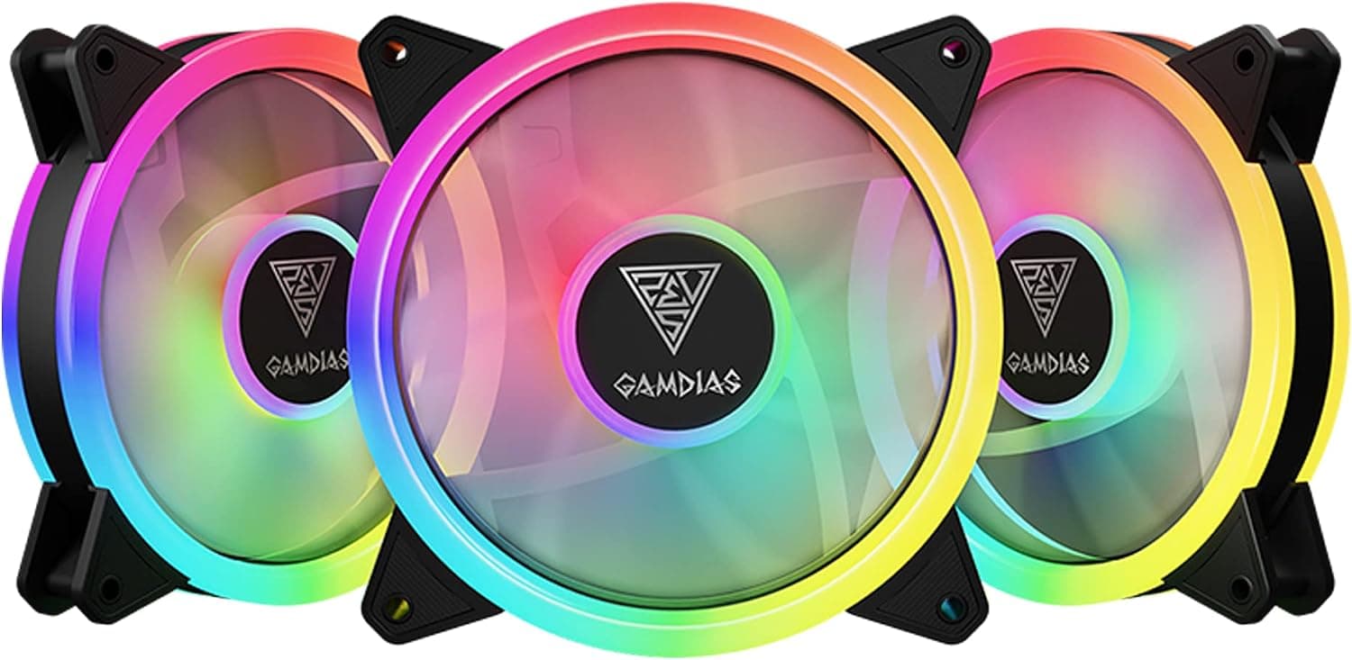 Kit com 3 Fans GAMDIAS Aeolus M2-1203 LITE RGB 120mm