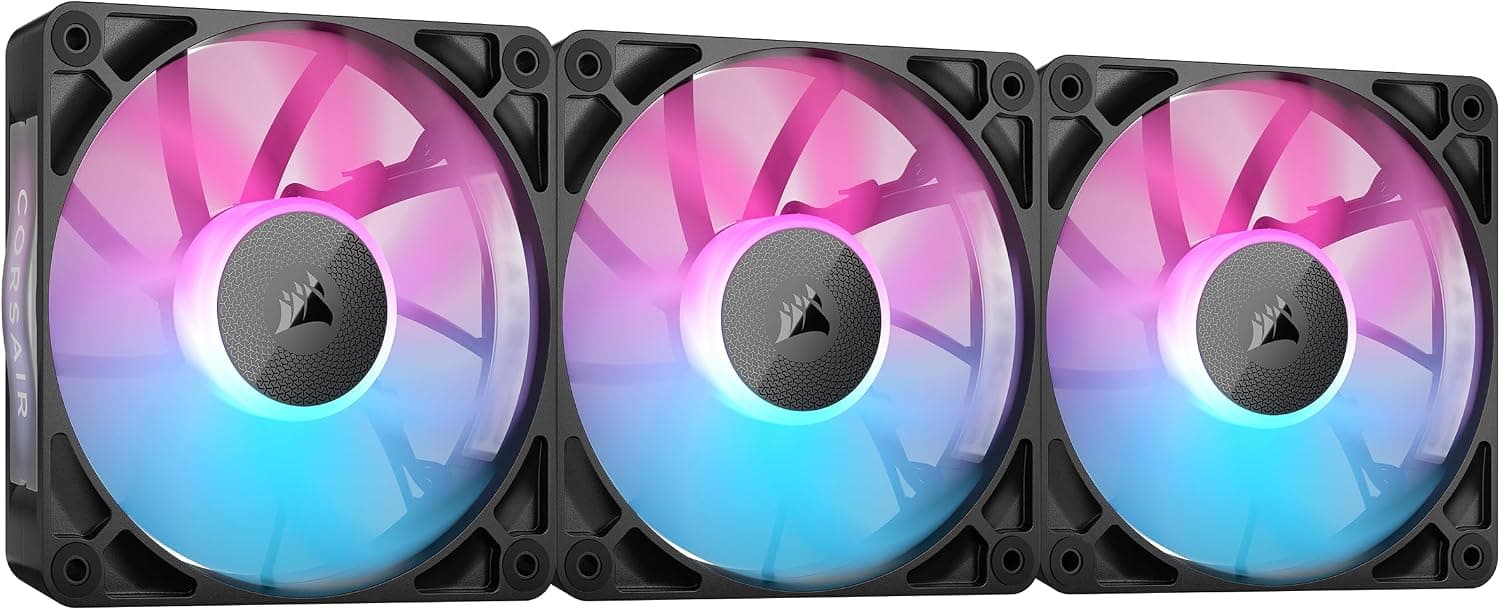 CORSAIR Ventoinhas iCUE Link RX120 RGB 120 mm PWM com hub de sistema - Rolamento
