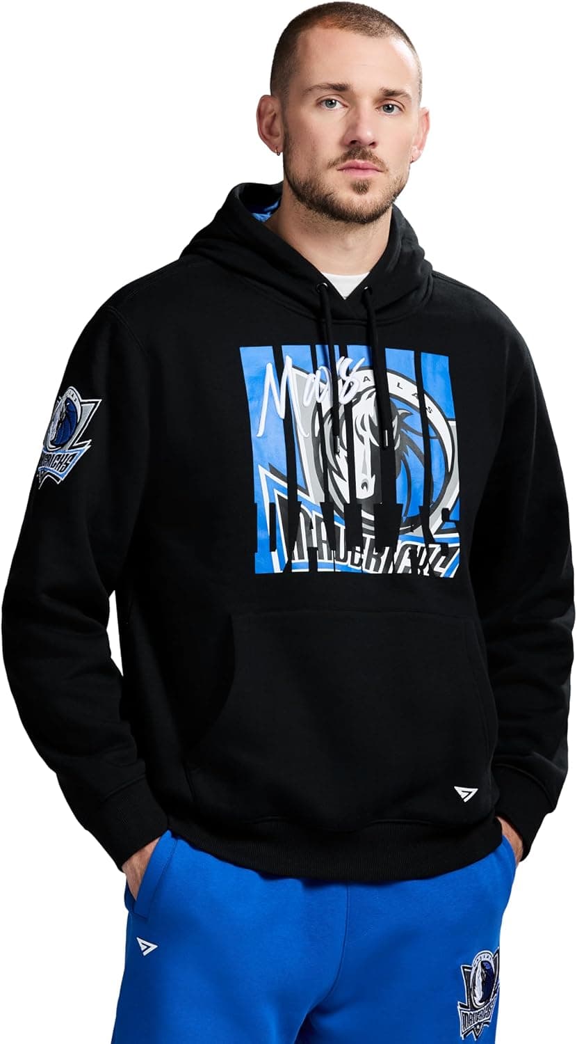 Moletom com Capuz GAME 7 X NBA Officially Licensed Men's Long Sleeve Pullover Hoodie Fleece Sweatshirt - Dallas Mavericks, Preto, G