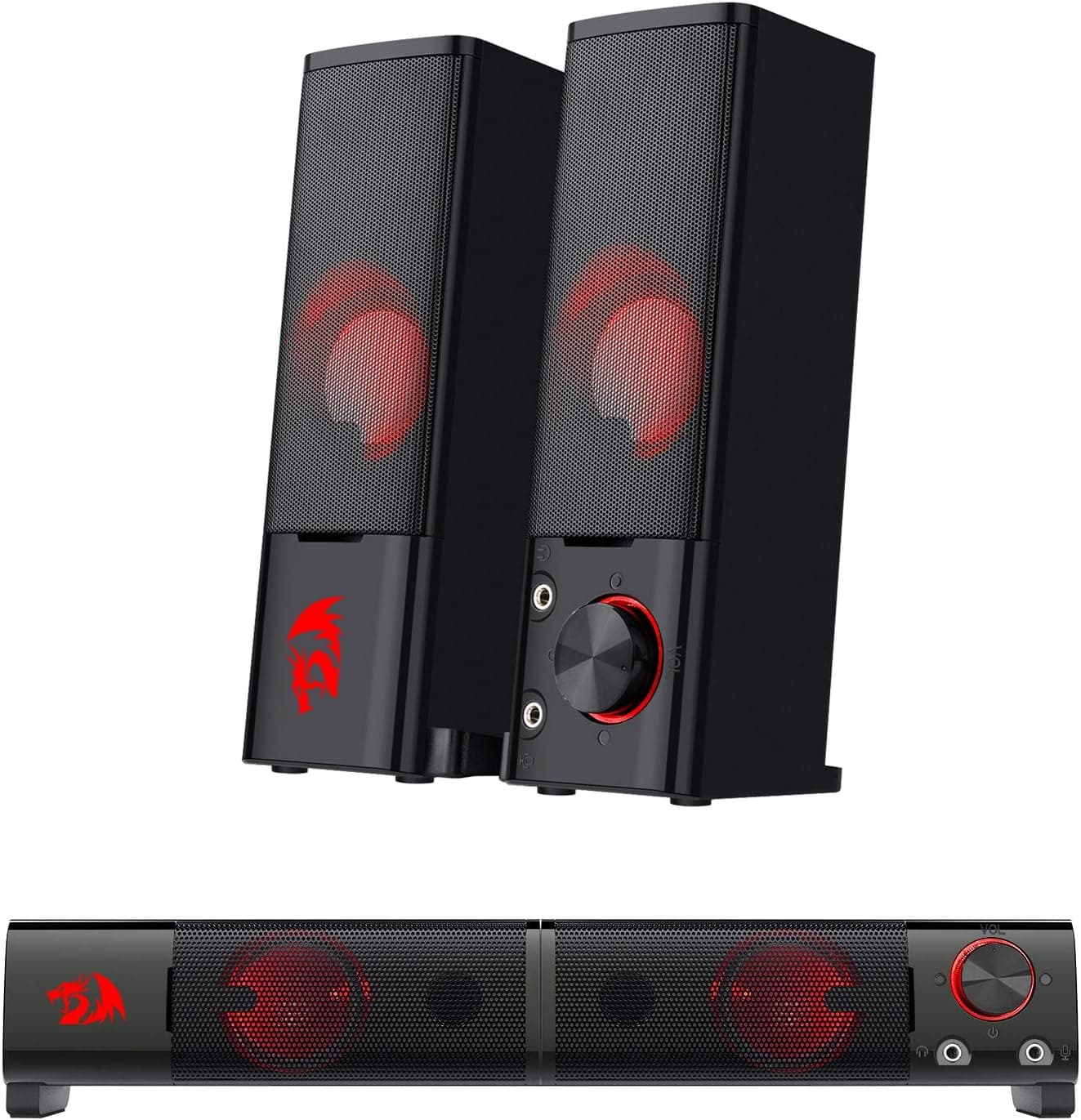 Caixas de Som e Soundbar Redragon Orpheus GS550 Estéreo 2.0 com LEDs Preto